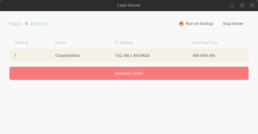 Laze desktop dashboard